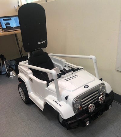 STEM students modified a toy car to provide mobility Toy car modified for accessibility